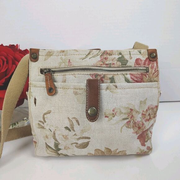 Fossil Small Canvas Crossbody Tote Floral No. 54 Original Premium Bag Mini Brown - Picture 4 of 16
